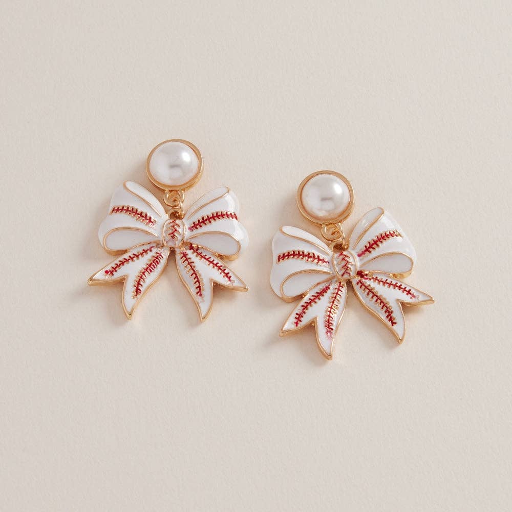 Baseball/Softball Bow Earrings