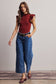 Ruffle Sleeve Rib Knit Top