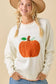 Pumpkin Patchwork Sweater Knit Top With Stitching Detail
