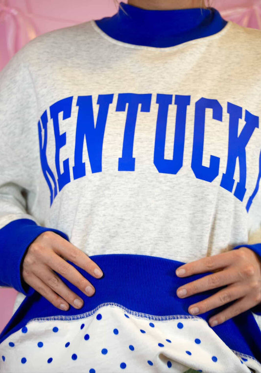 “KENTUCKY” Reversible Polka Dot Mockneck