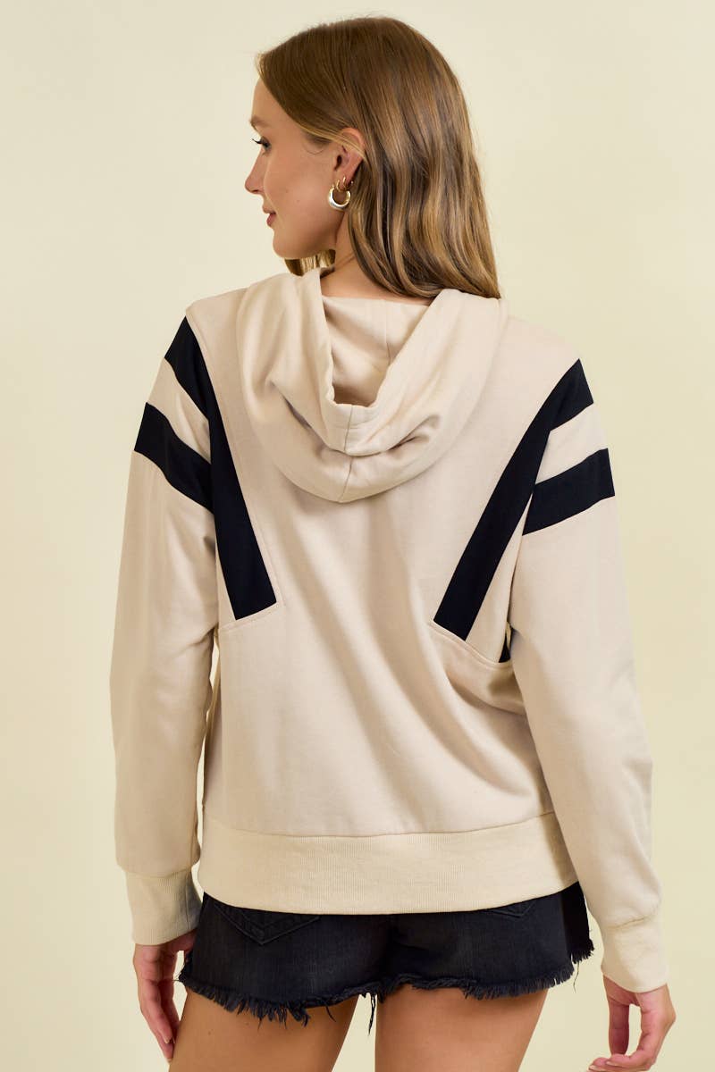 Colorblock Half Zip Up Hoodie Sweatshirt