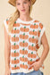 Pumpkin Print Sleevless Sweater Knit Top