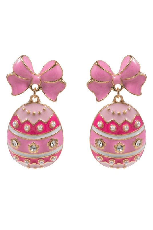 Easter Egg Enamel Ribbon Earrings