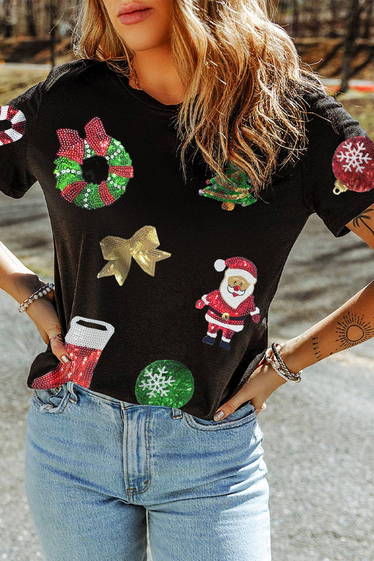 Sequin Christmas Essentials Tee