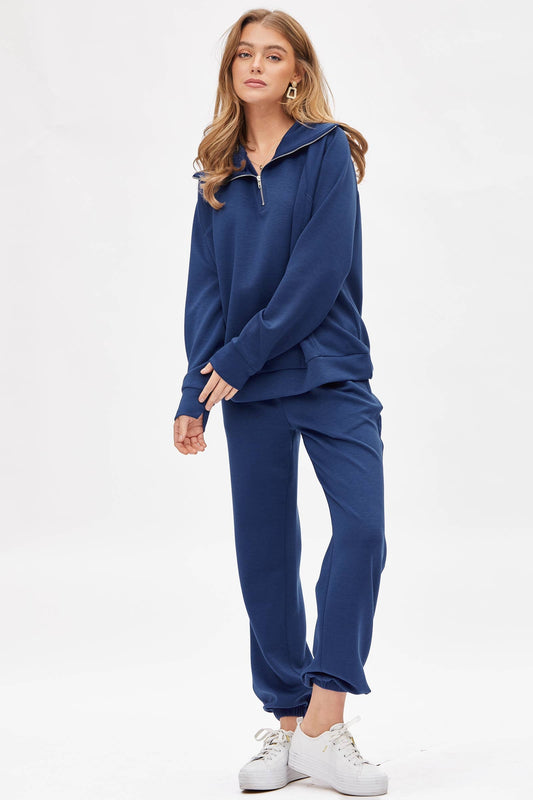 Quarter Zip Pullover + Jogger Travel Set