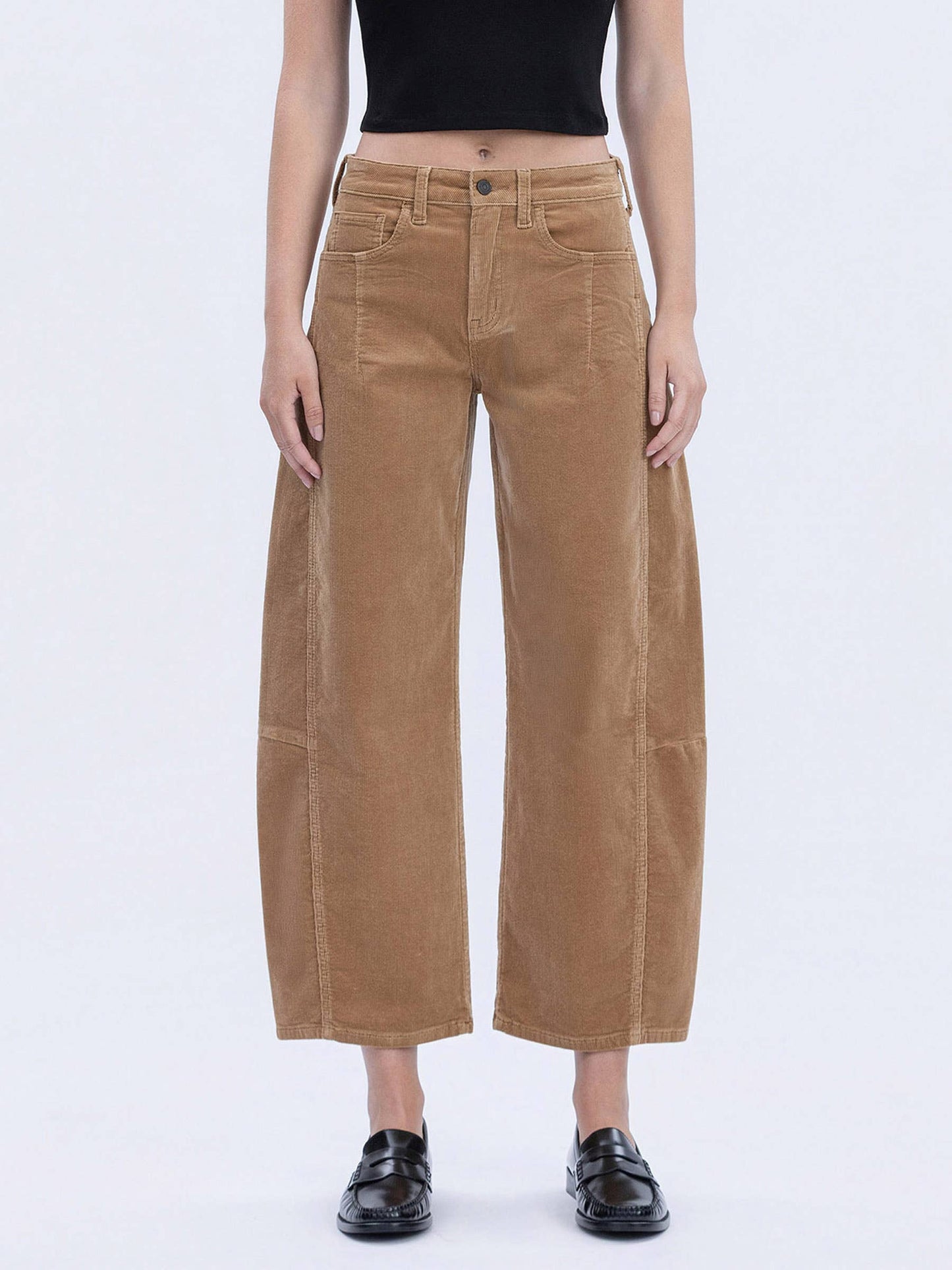 High Rise Corduroy Barrel Jean