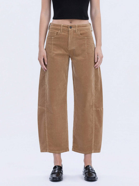 High Rise Corduroy Barrel Jean