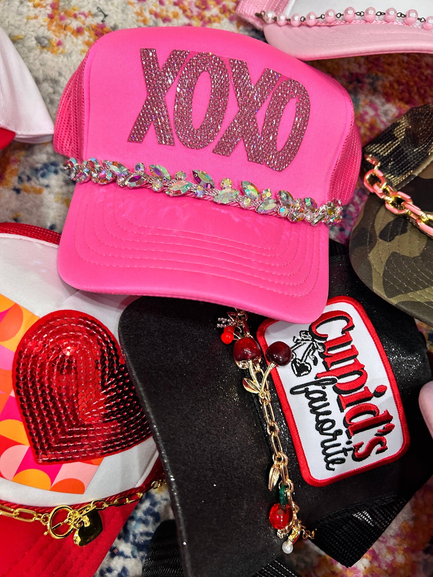 XOXO Rhinestone Trucker Hat