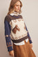 Western Horse Intarsia Knit Sweater