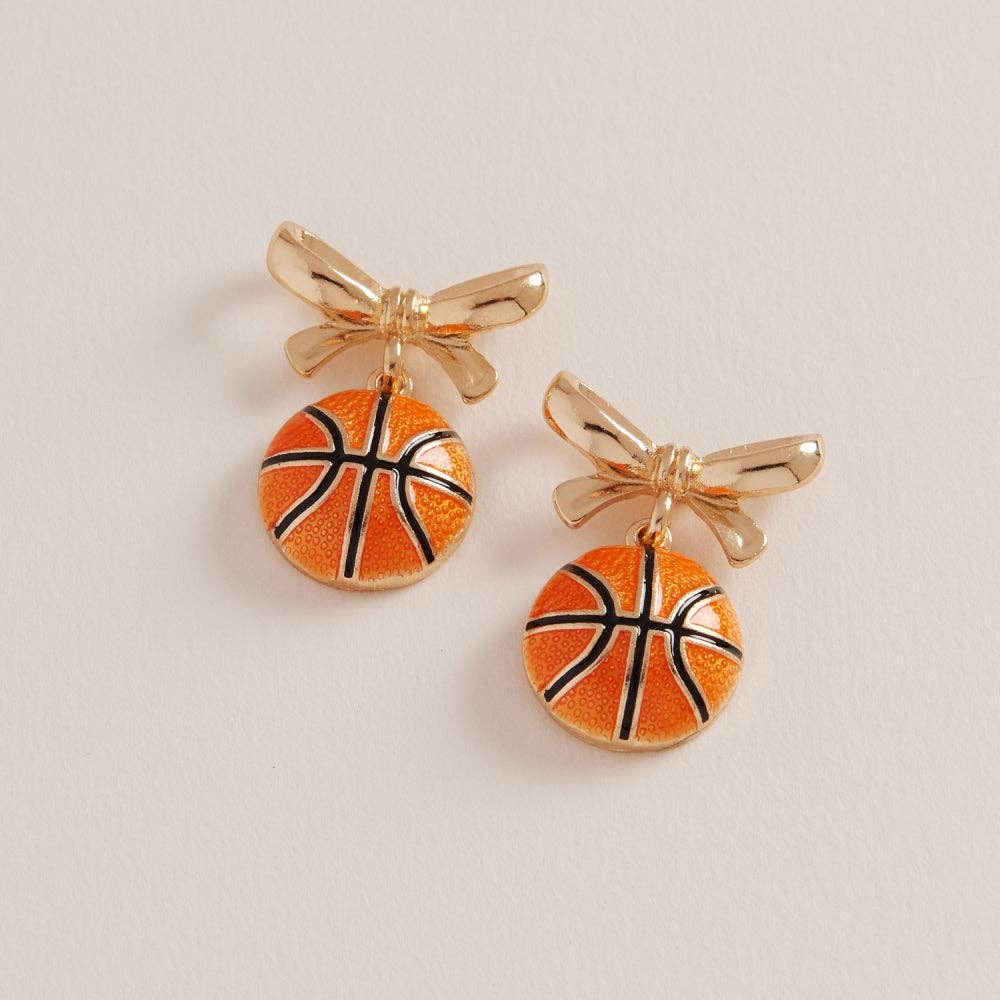 Basketball Earrings with Bow