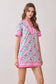 Colorful Floral Print Shift Dress