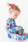 Berry Patriotic Convertible Footies with Ruffle