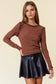 Soft Ribbed Ruffle Long Sleeve Tee