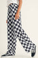 Checked Print High Waist Pants
