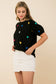 Embroidered Heart Short Sleeve Top