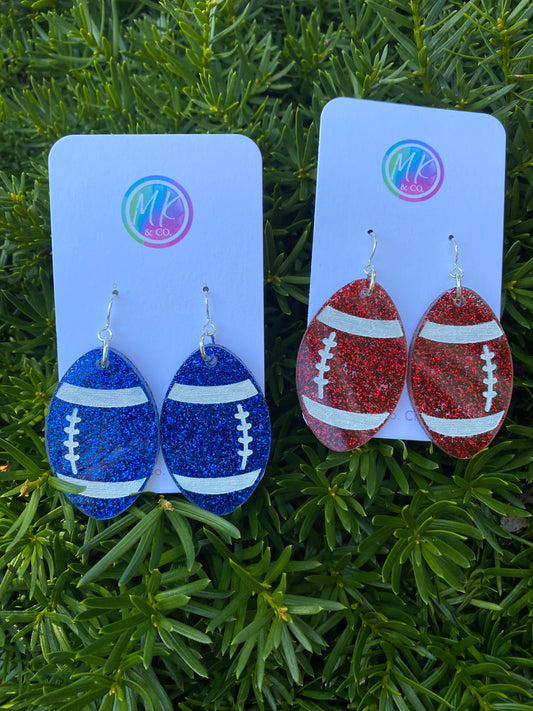 Glitter Football Earrings (Large)