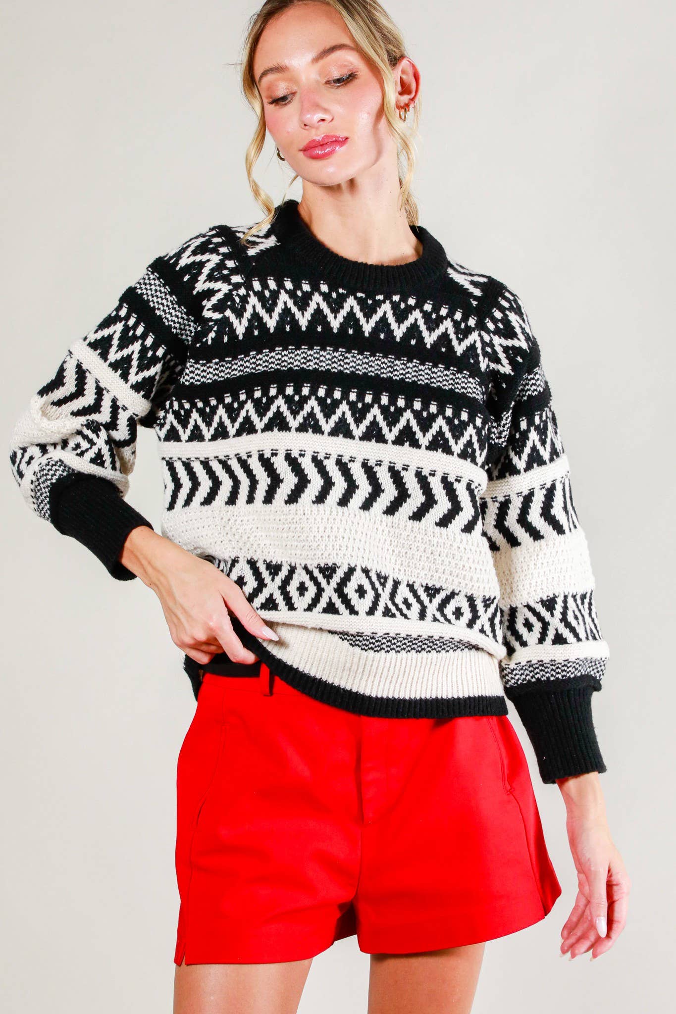 Aztec Raglan Sleeve Sweater