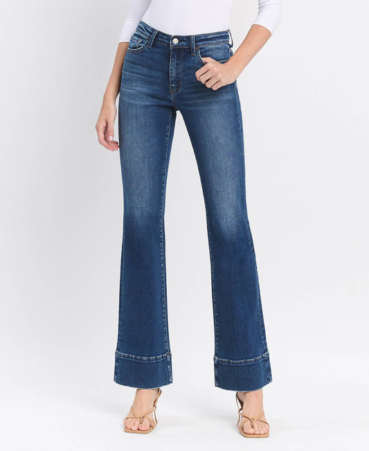 High Rise Trouser Hem Bootcut Jean