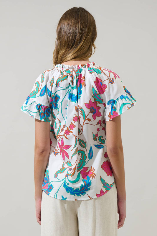 Izzie Floral Ruffle Top
