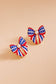 Bow Enamel American Flag Pattern Post Earrings