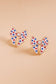 Bow Enamel American Flag Pattern Post Earrings