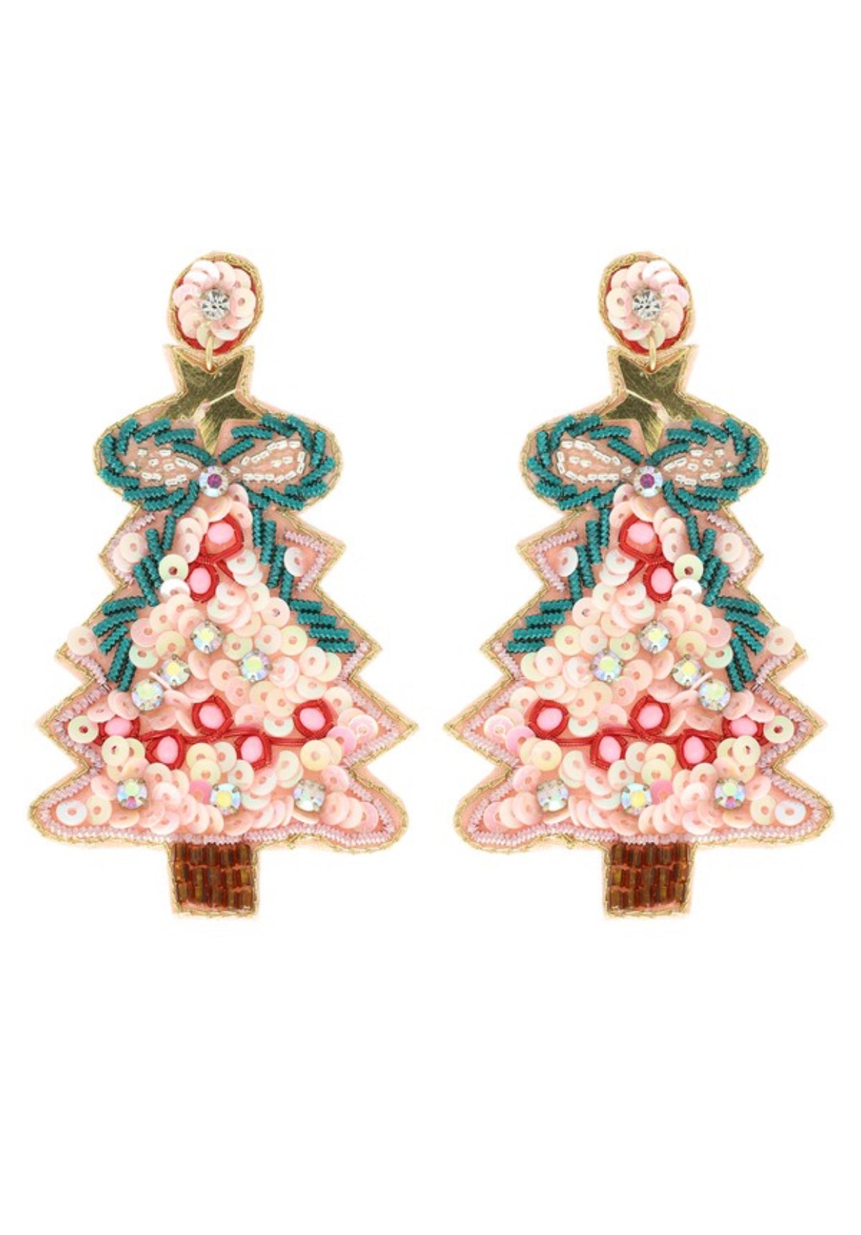 Christmas Tree Ribbon Earring