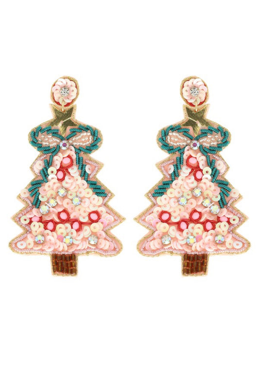 Christmas Tree Ribbon Earring