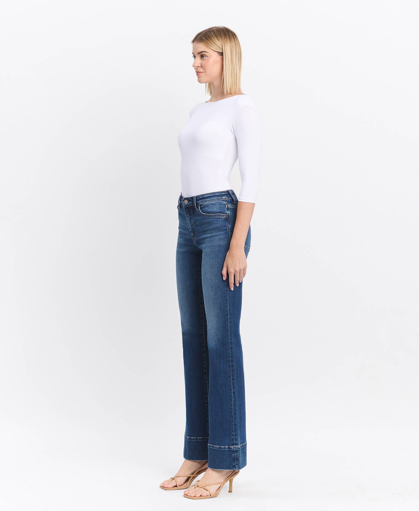 High Rise Trouser Hem Bootcut Jean