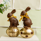 Chocolate Rabbits on Gold Eggs