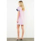 Short Sleeve Striped Textured Dress