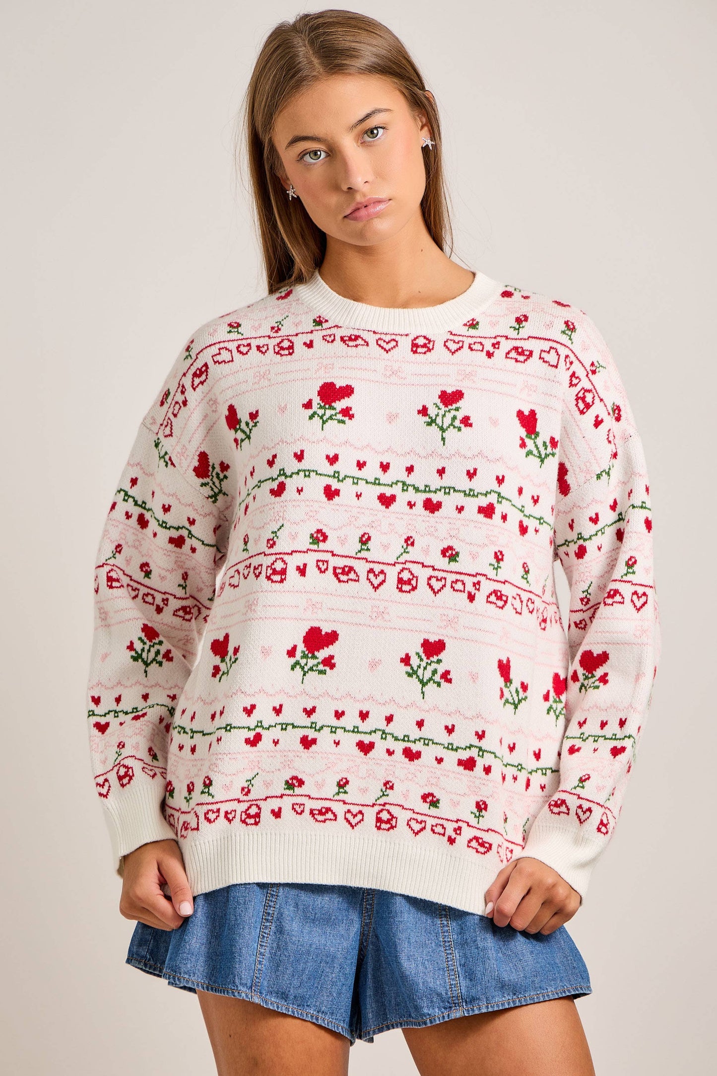 Heart and Rose Sweater