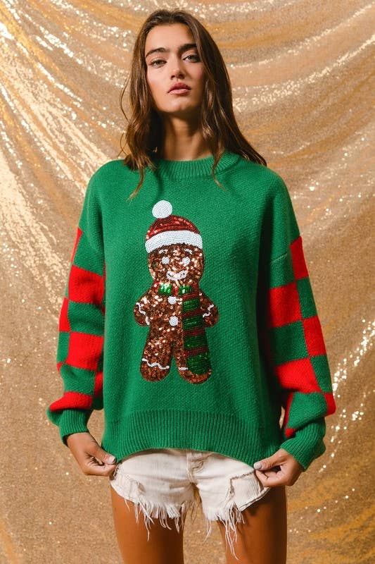 Gingerbread Checker Sweater