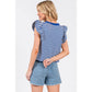 Stripe Double Ruffle Top