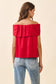 Bow Accented Off The Shoulder Top