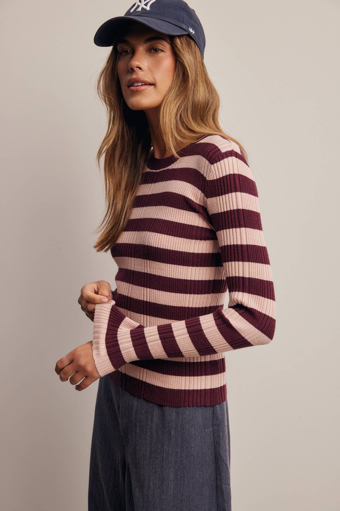 Striped Rib Knit Top