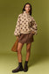 Half-Snap Button Polka Dot Sweatshirt