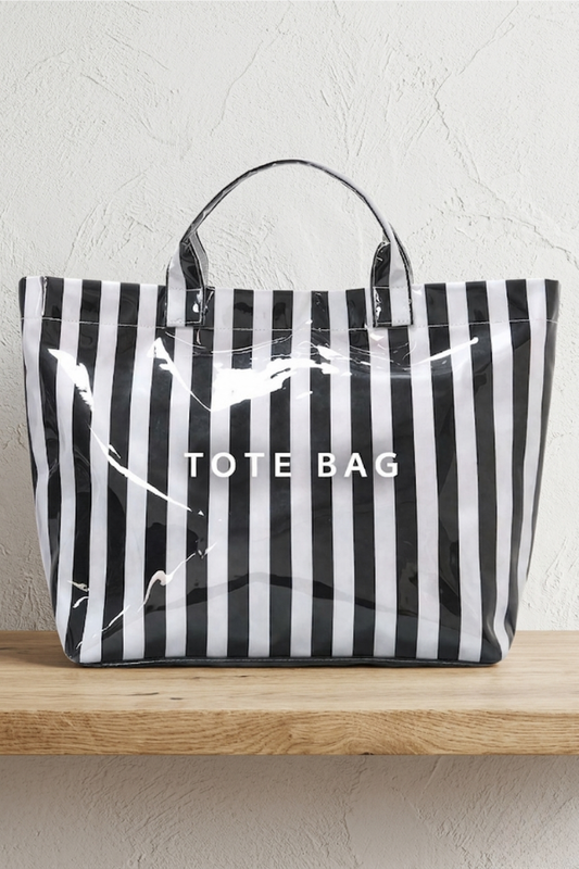 Black and White Striped TOTE BAG