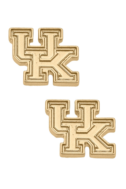 University of Kentucky Logo 24K Gold Plated Stud Earrings