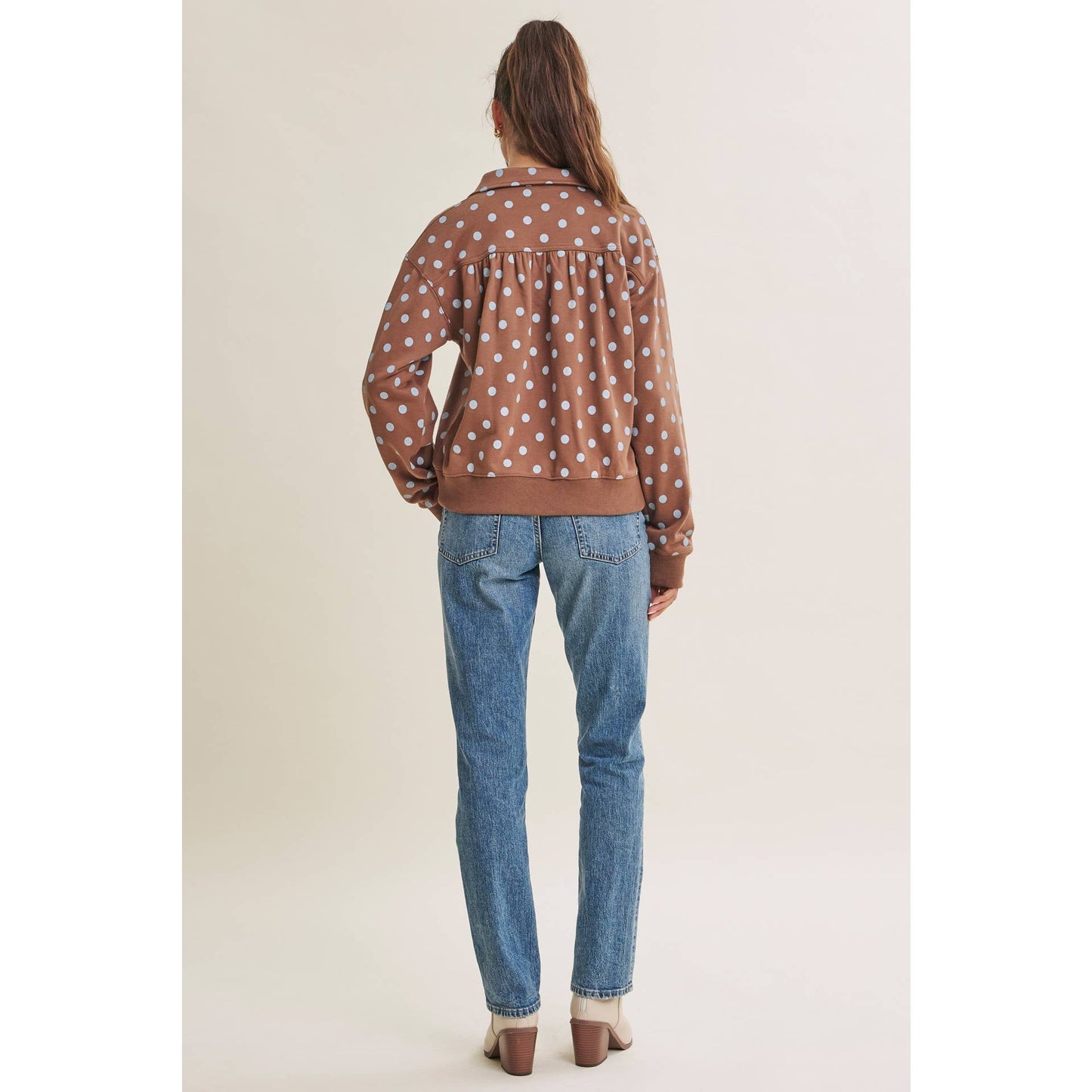 Playful Polka Dot Half-Zip