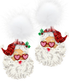 Heart Eye Santa PomPom Earrings