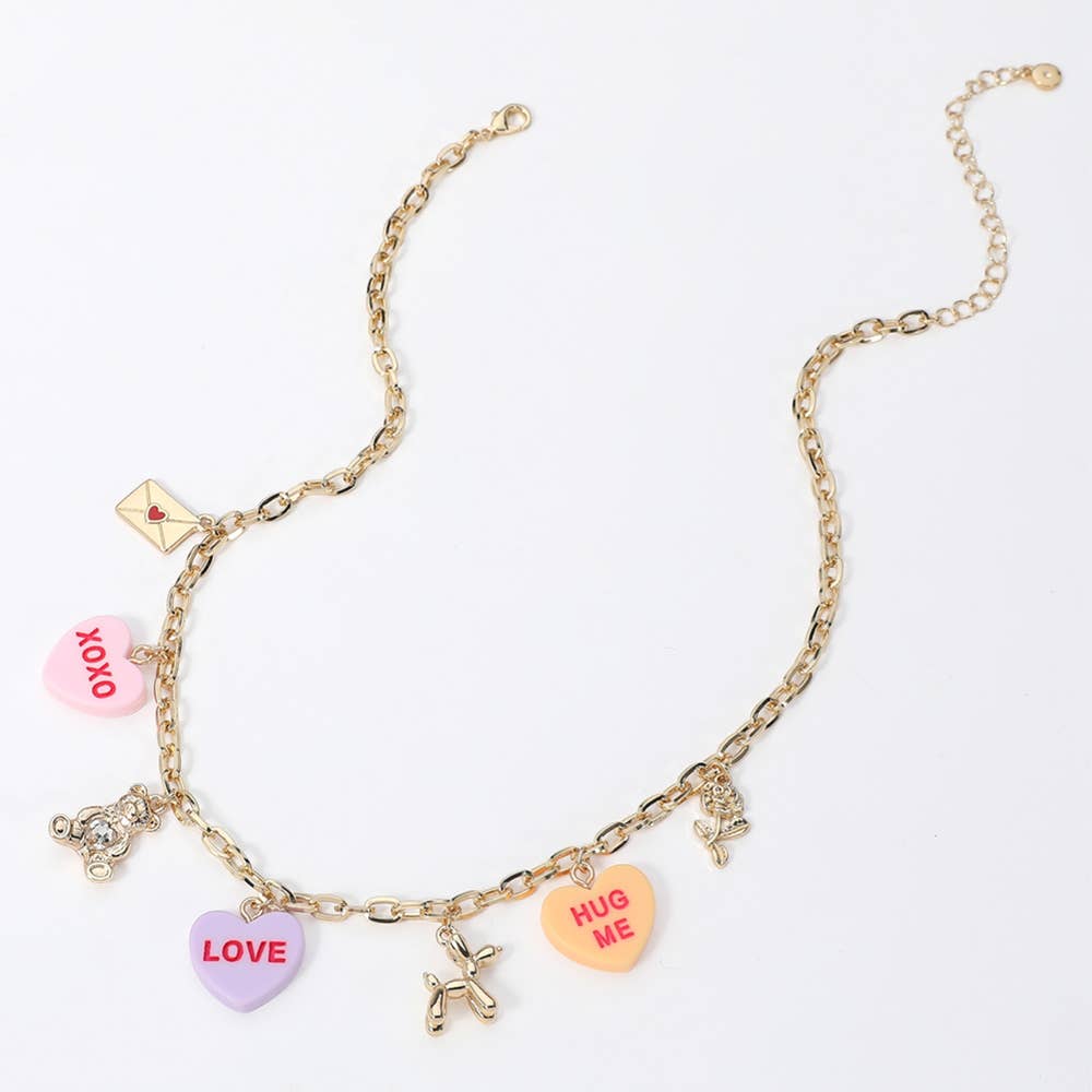 Message Heart Charm Necklace