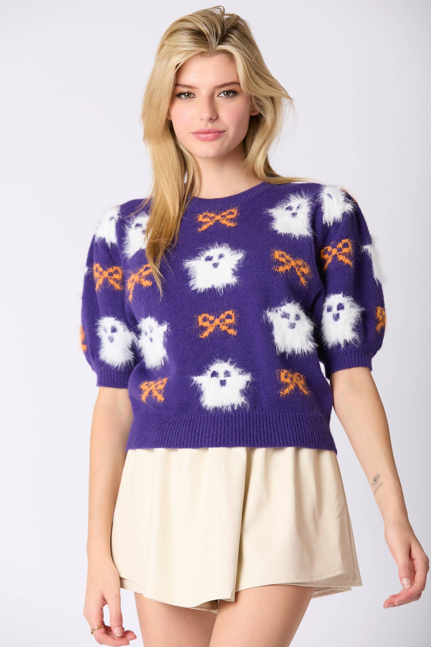 Ghost Puff Sleeve Sweater