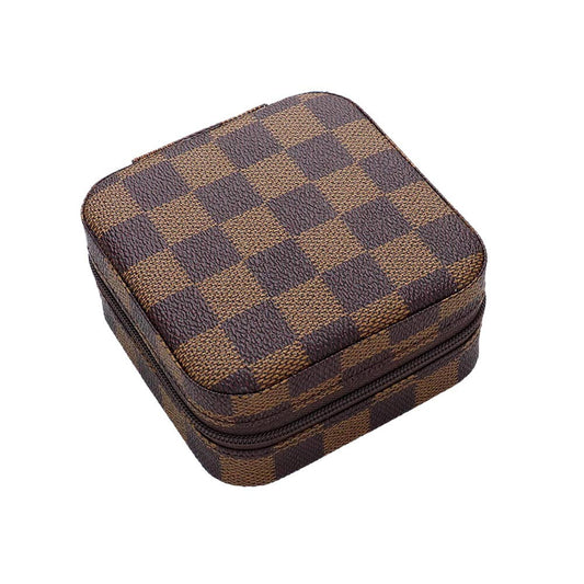 Checkered Pattern Square Jewelry Box