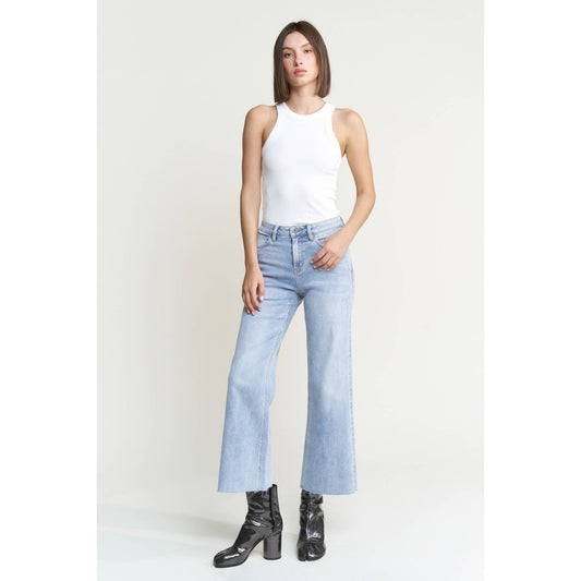 Mid Rise Wide Leg Denim