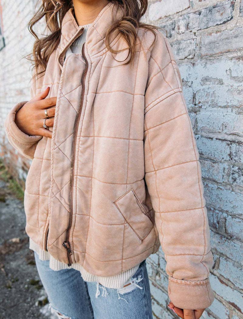 Quilted Zip-Up Jacket