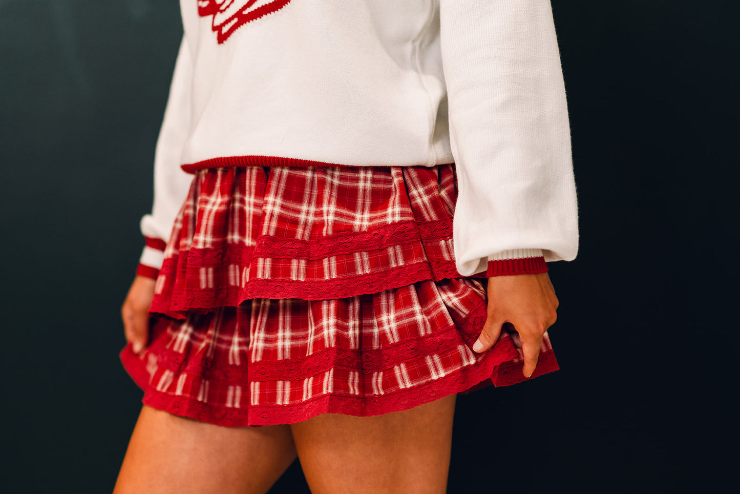 Plaid Ruffle Skort