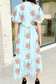 Floral Print V Neck Flutter Maxi Dress