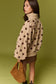 Half-Snap Button Polka Dot Sweatshirt