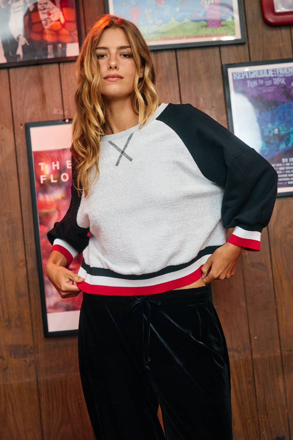 Contrasting Color Block Top