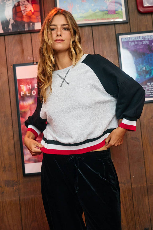 Contrasting Color Block Top